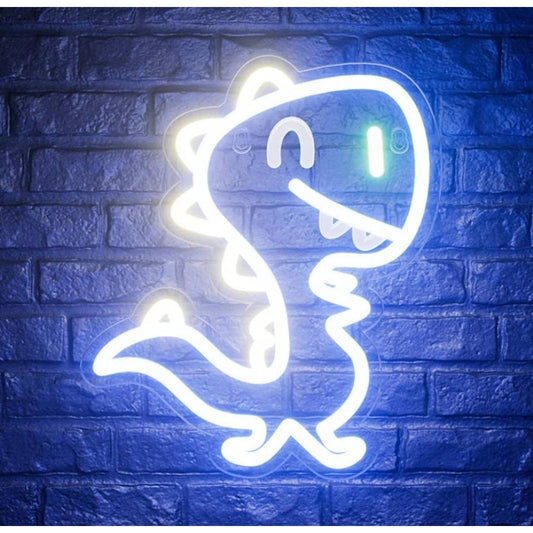 Funny Bright Happy Blue Dinosaur LED Night Light Room Wall Decor