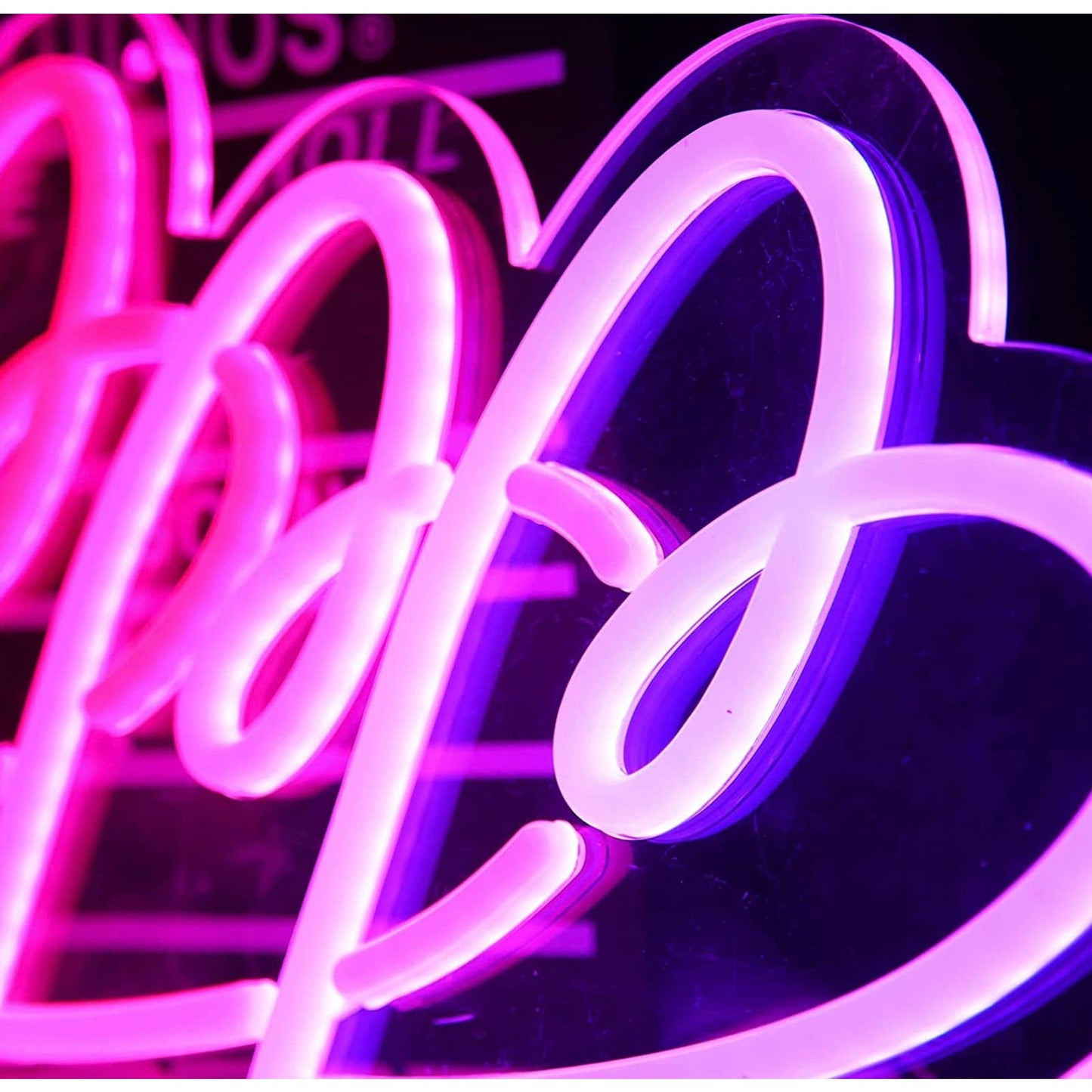 Adorable Bright Colorful Triple Heart Loop LED Love Light Sign Room Wall Decor