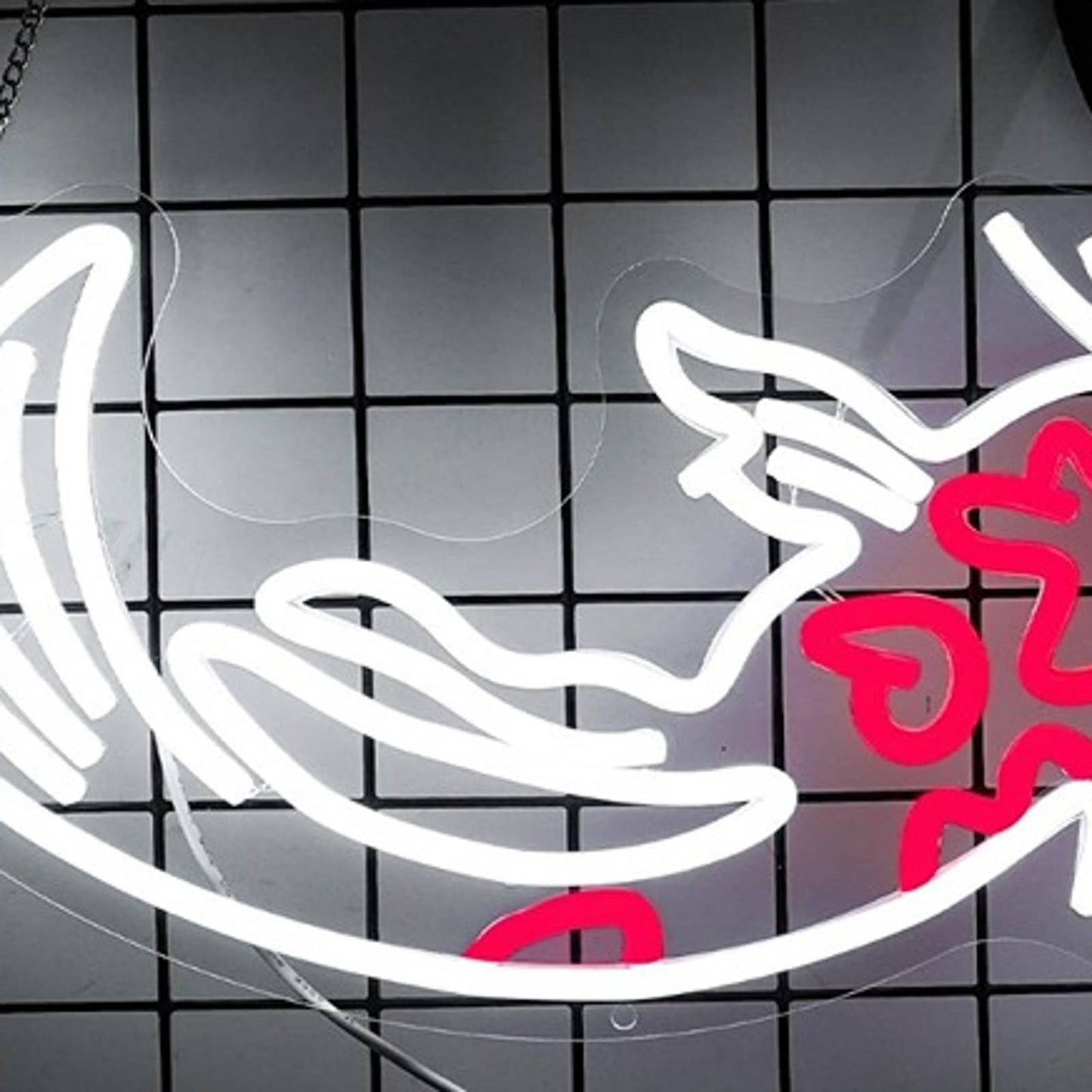 Vivid Bright White/Red Japanese Koi Fish LED Night Light Room Wall Decor