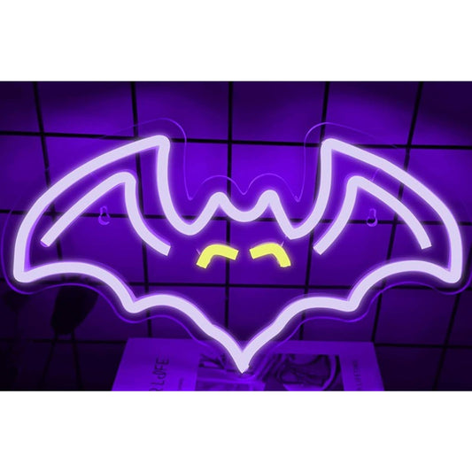 Vivid Bright Quality Purple Halloween Bat LED Night Light Decoration