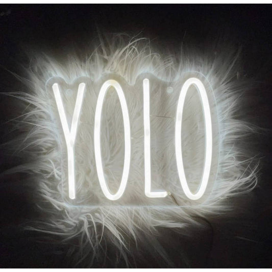 Lovely Bright White “YOLO” You Only Live Once LED Night Light Room Wall Decor