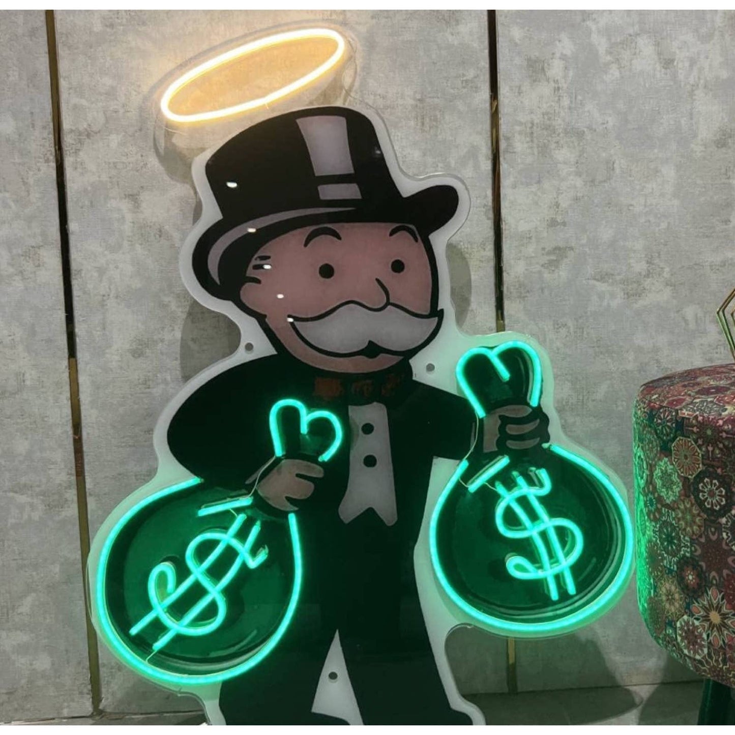 Quality Fun Bright Rich Uncle Pennybags Monopoly Man LED Light Board Game Decor