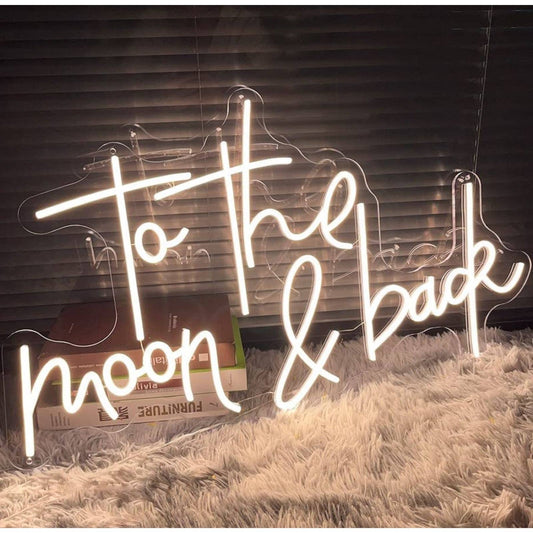 Adorable Warm Bright “To the Moon and Back” LED Night Light Room Wall Decoration
