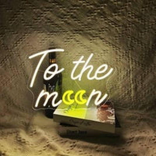 Lovely Warm Bright Yellow/White Double Moon To the Moon LED Night Light Wall Dec