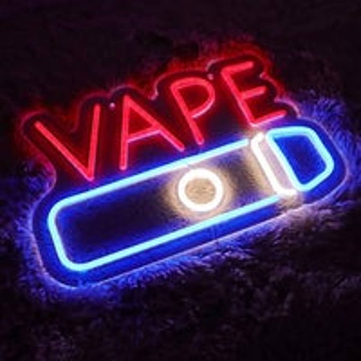 Vivid Bright Blue Vape Shop Business Store LED Night Light Wall Sign Decoration