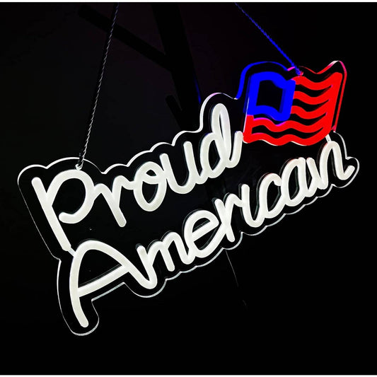 Patriotic Bright Proud American USA Flag LED Night Light Room Wall Decoration