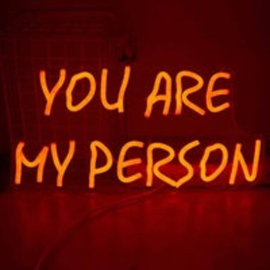 Bright Red “You Are My Person” LED Night Light Room Wall Decoration