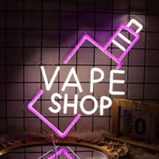 Vivid Bright Pink Vape Shop LED Night Light Room Wall Business Store Decoration