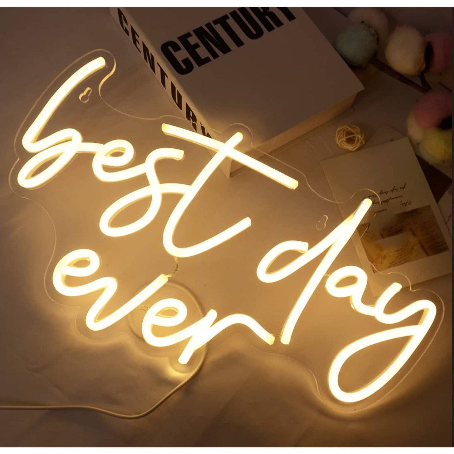 Lovely Warm Bright “Best Day Ever” LED Night Light Positive Happy Room Decor