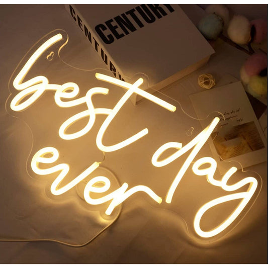 Lovely Warm Bright “Best Day Ever” LED Night Light Positive Happy Room Decor
