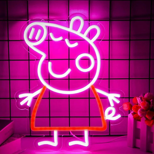 Fun Vivid Bright Pepe the Pig Cartoon LED Night Light Room Wall Decoration