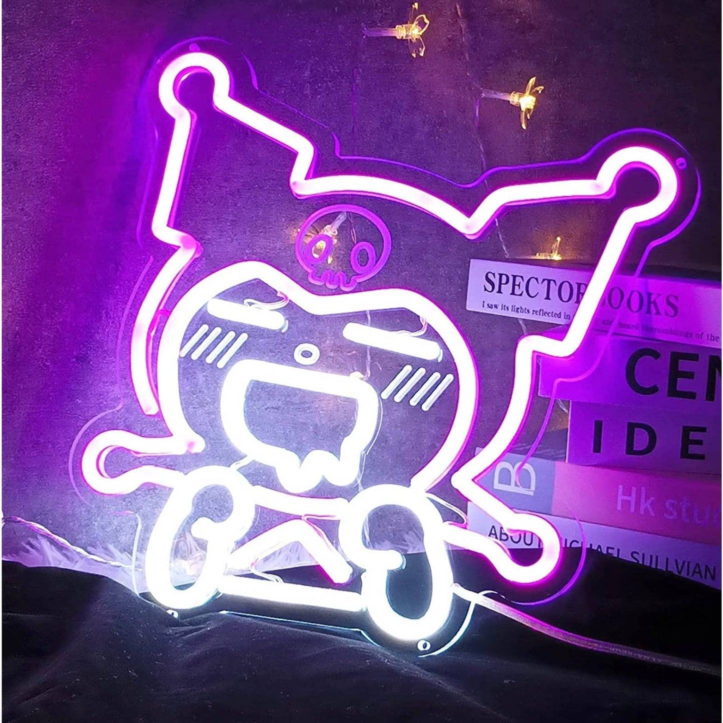 Cute Bright Pink Kuromi Anime LED Night Light Anime Japan Room Wall Decoration