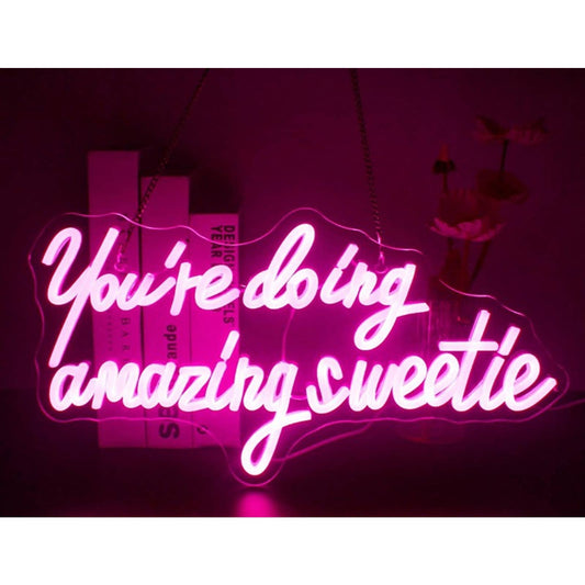 Lovely Bright Pink “You’re doing Amazing Sweetie” LED Night Light