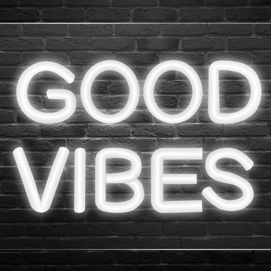 Simple Bright White Good Vides Square LED Night Light Room Wall Decor