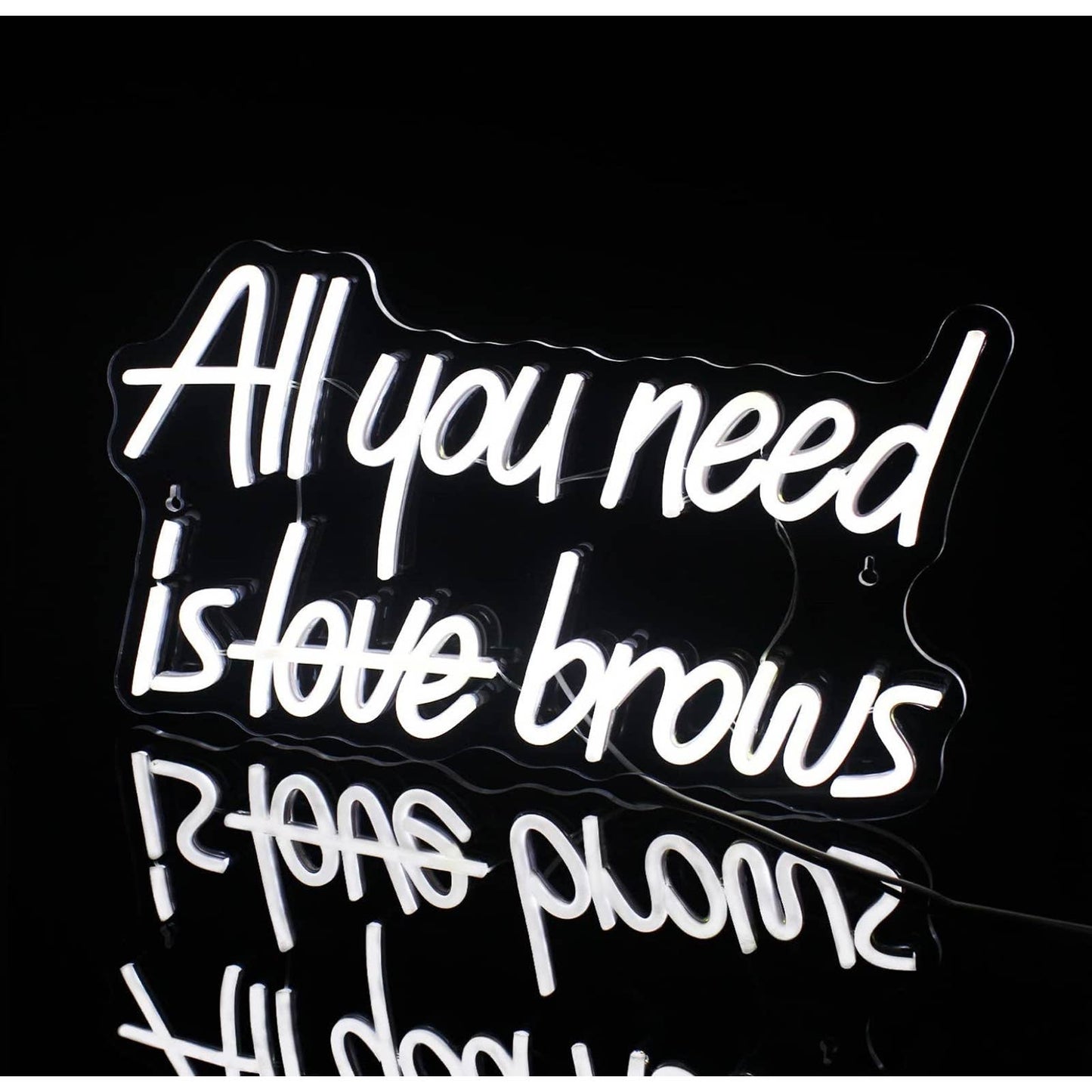 Lovely Bright White “All You Need is Brows” LED Night Light Salon Spa Decor
