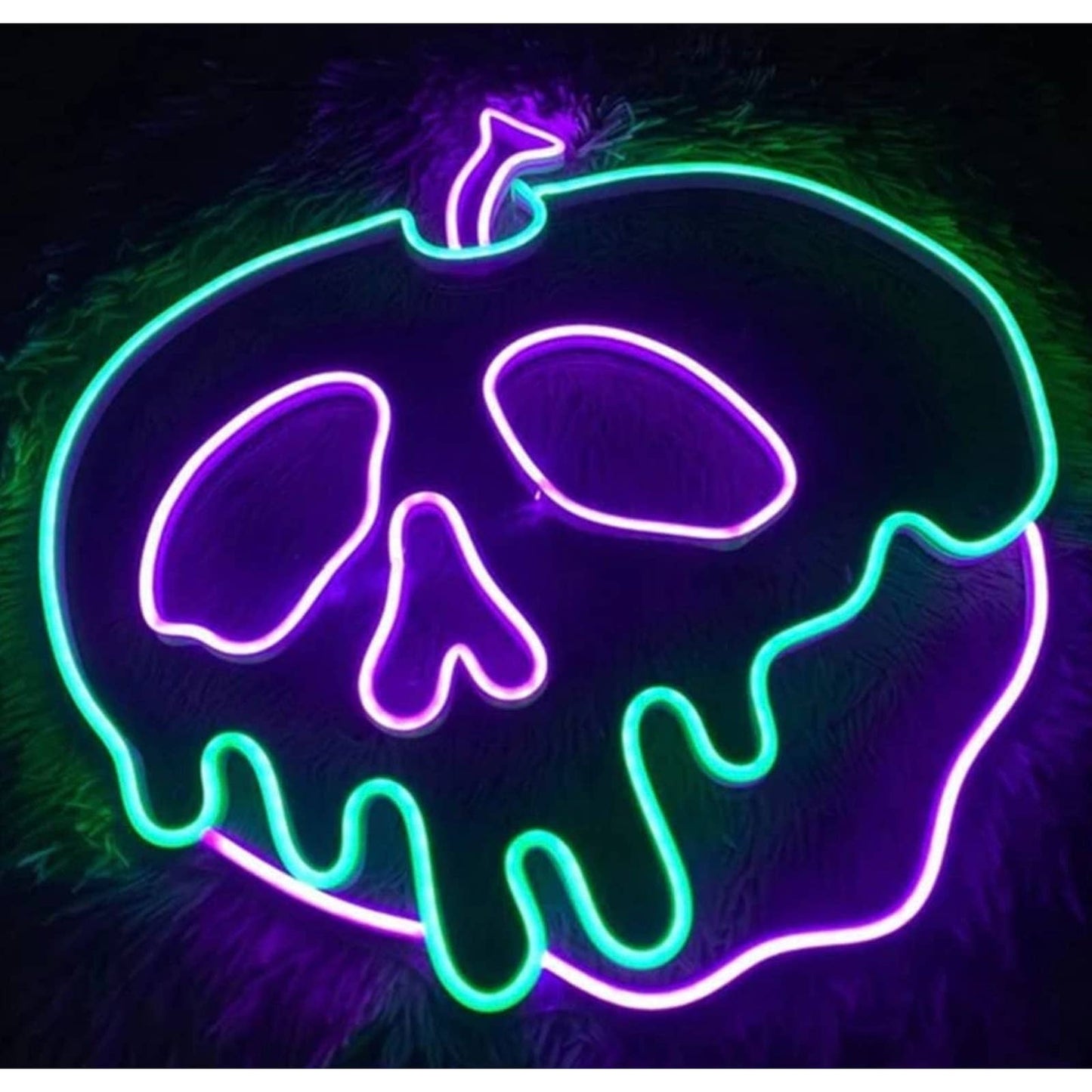 Bright Spooky Snow White Poison Evil Apple LED Night Light Room Wall Decoration