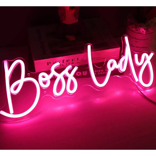 Lovely Bright Pink Boss Lady LED Night Light Room Wall Decoration