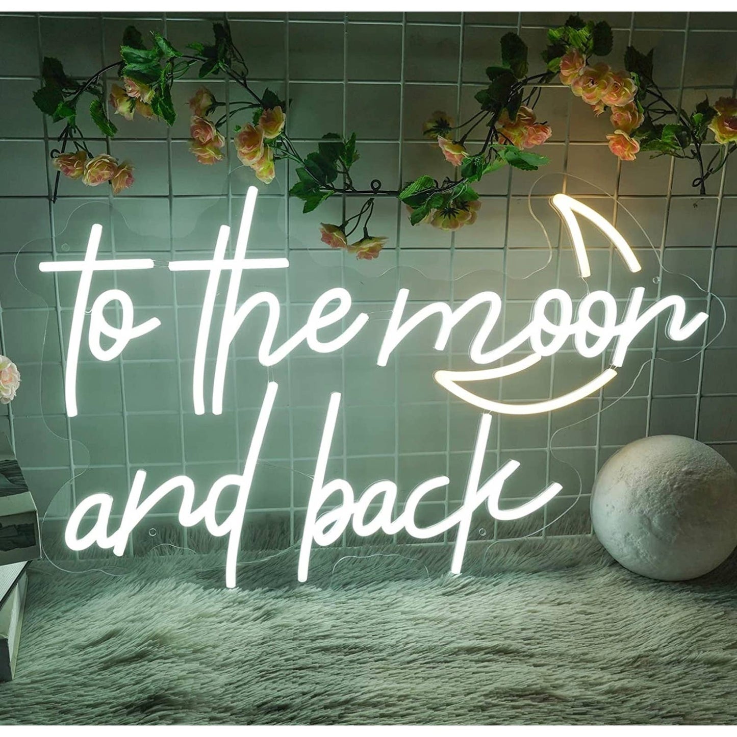 Quality Bright White “to the moon and back” LED Night Light Room Wall Decoration