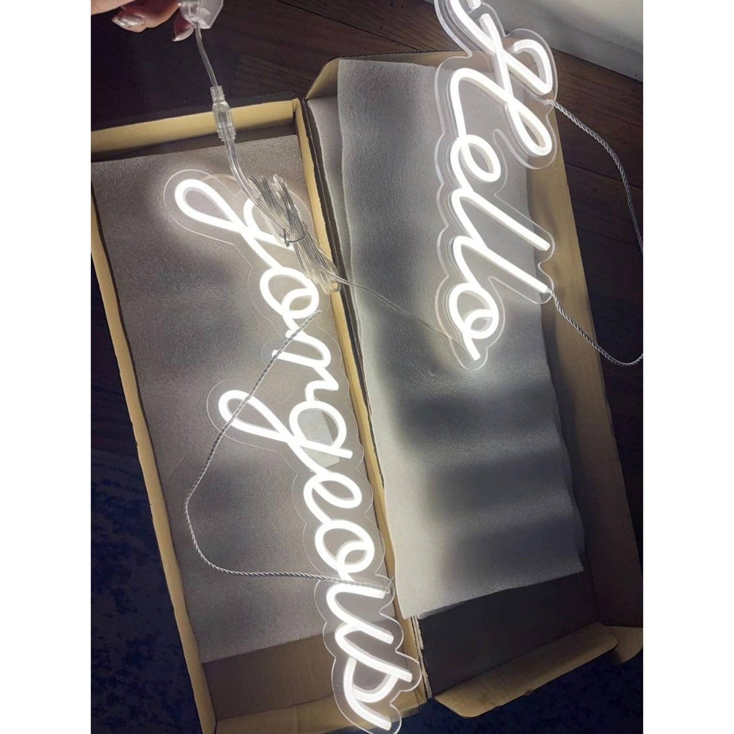 Beautiful White “Hello Gorgeous” LED Light Sign Room Decoration