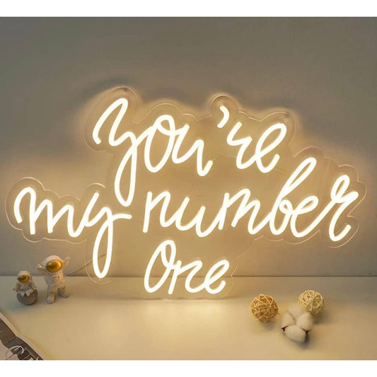 Lovely Bright “You’re My Number One” Romantic LED Night Light Room Wall Decor