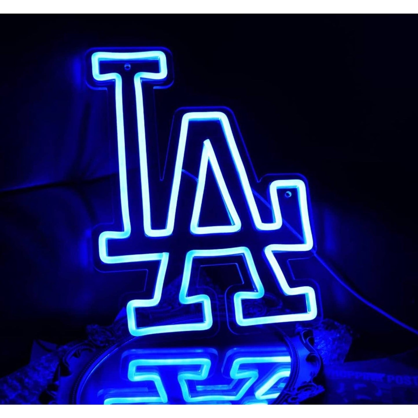 Bright Blue Los Angeles California LA LED Night Light Room Wall Decoration