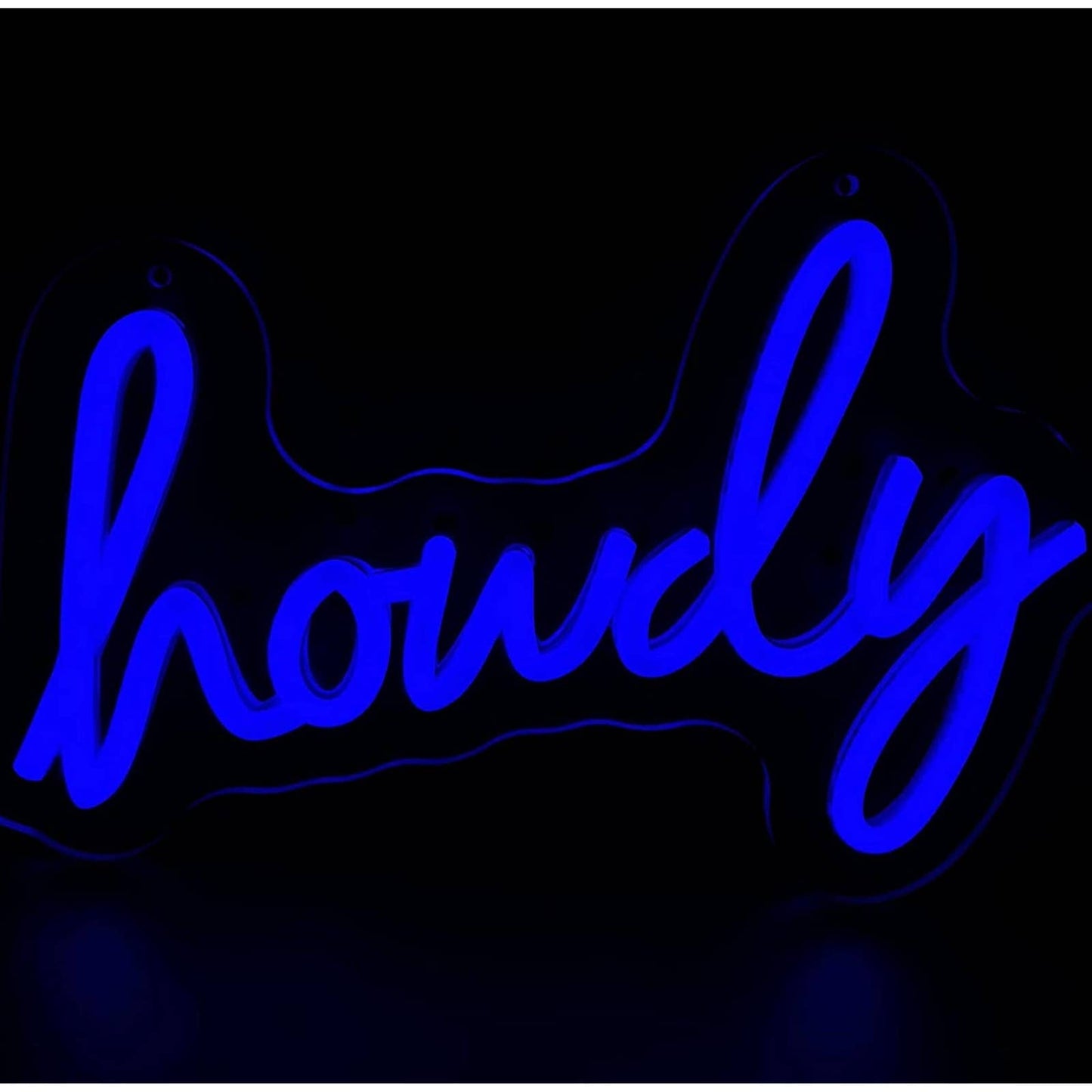 Fun Bright Blue “Howdy” LED Night Light Room Wall Decoration