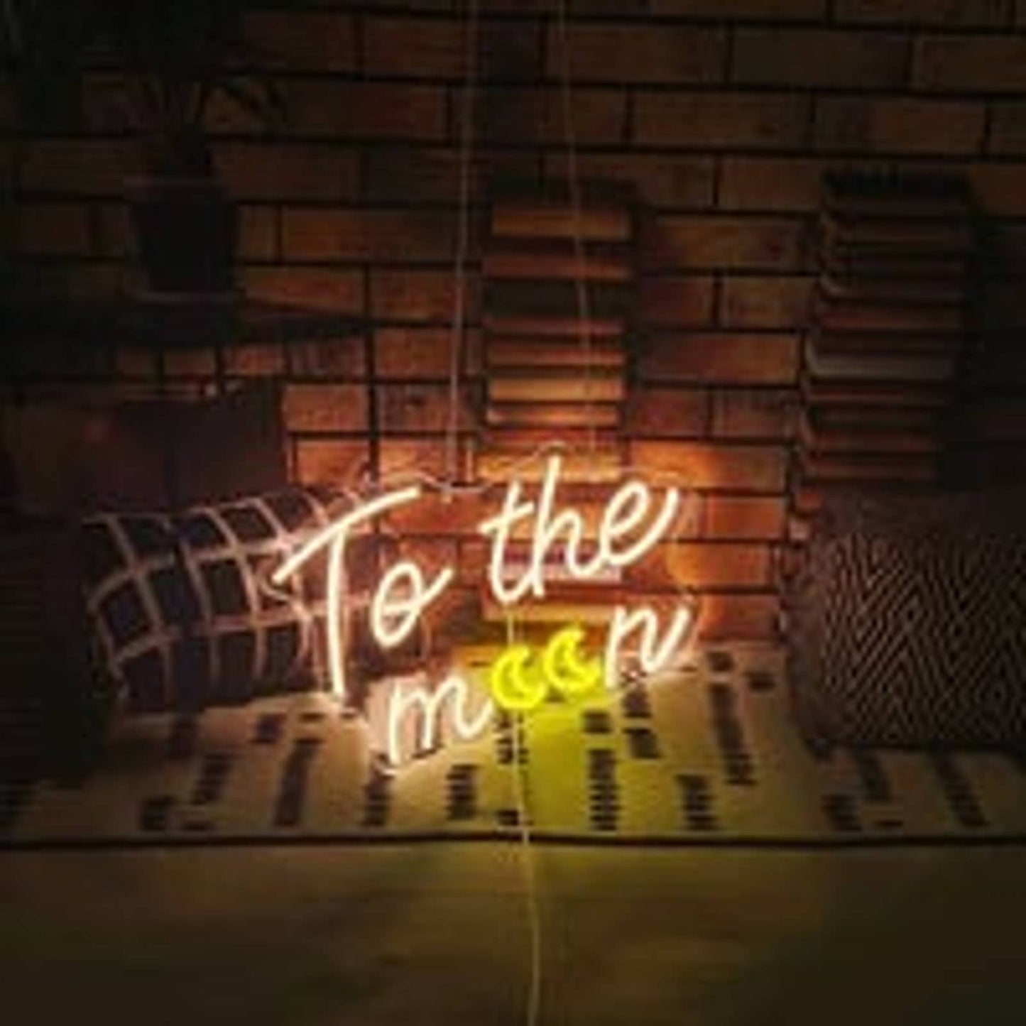 Lovely Warm Bright Yellow/White Double Moon To the Moon LED Night Light Wall Dec