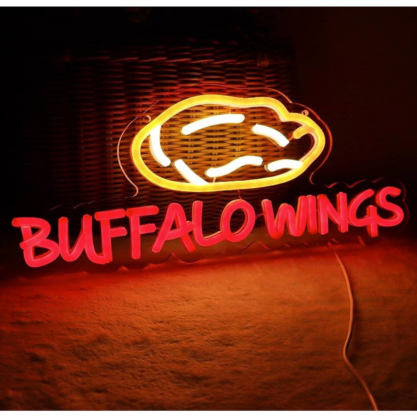 Tasty Bright “Buffalo Wings” LED Night Light Business Shop Food Decor