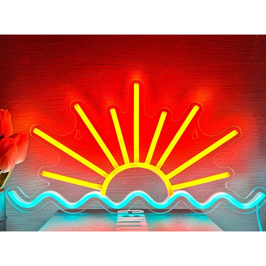 Lovely Bright Rising Sun Over Sea LED Night Light Room Wall Decoration