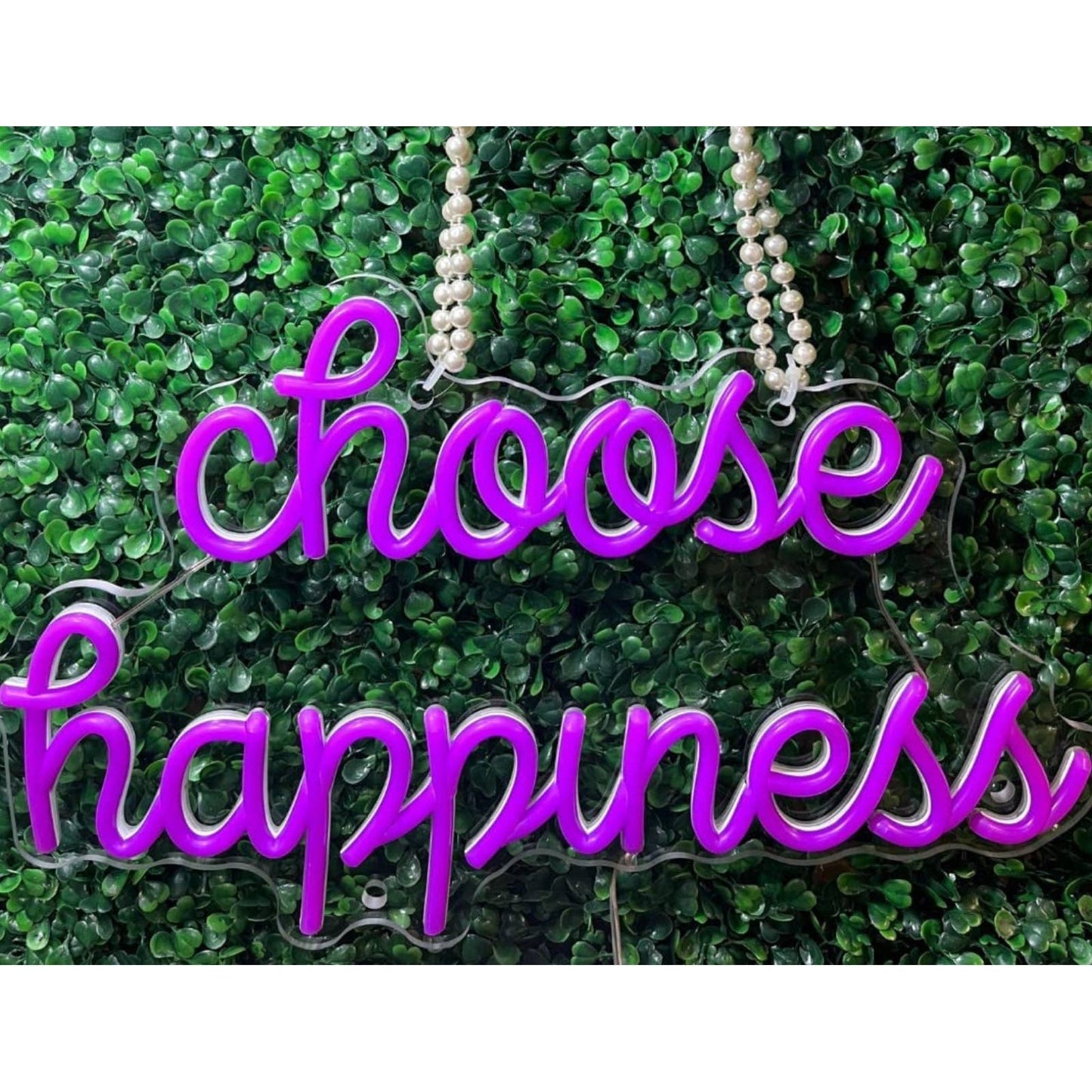 Adorable Large Bright Purple “Choose Happiness” LED Night Light Room Wall Decor
