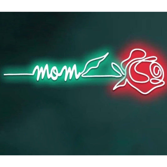 Lovely Bright Red Rose for Mom LED Night Light Love Sign Room Wall Decor