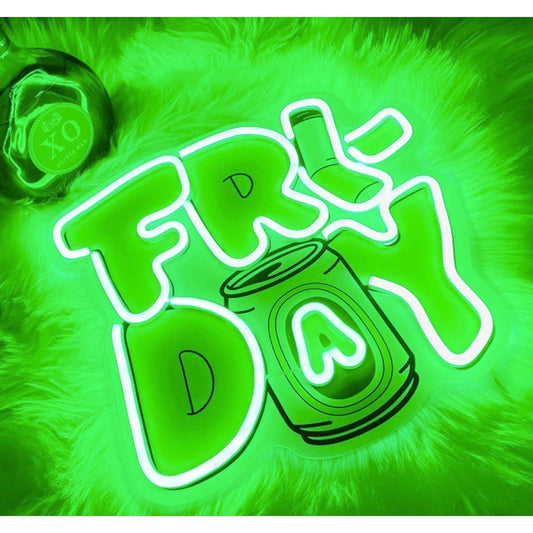 Fun Bright Green / Yellow Friday Weekend LED Night Light Room Wall Decoration