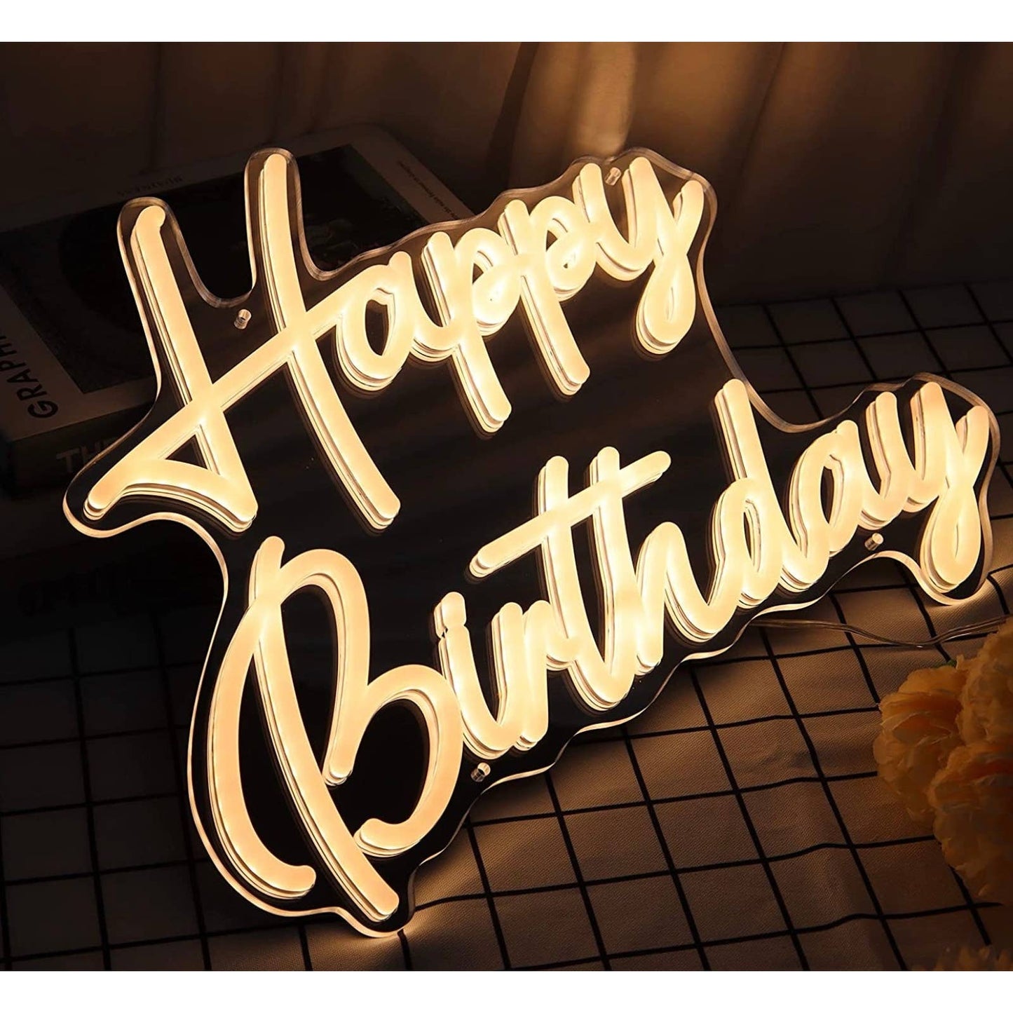 Vivid Bright Warm Bright Happy Birthday LED Light Celebration Party Decoration