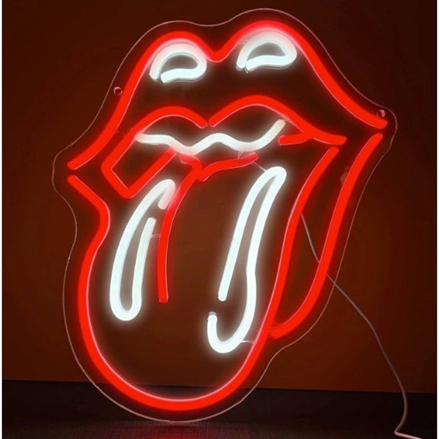 Fun Bright Red / White Tongue and Lips LED Night Light Room Wall Decoration