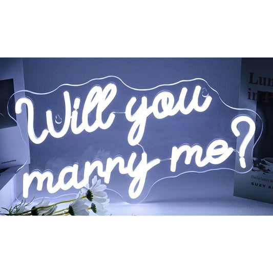 Bright White “Will You Marry Me” LED Light Celebration Wedding Engagement Decor