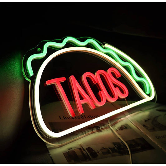 Quality Bright Tacos LED Night Light Shop Store Food Sign Room Wall Decoration