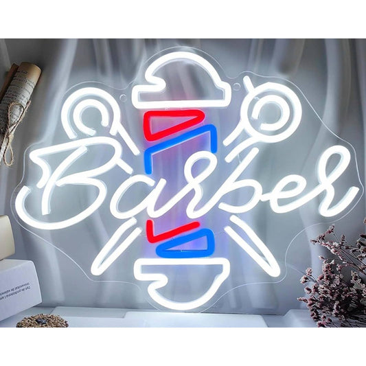 Unique Bright Scissors Barber Shop LED Light Salon Shop Sign