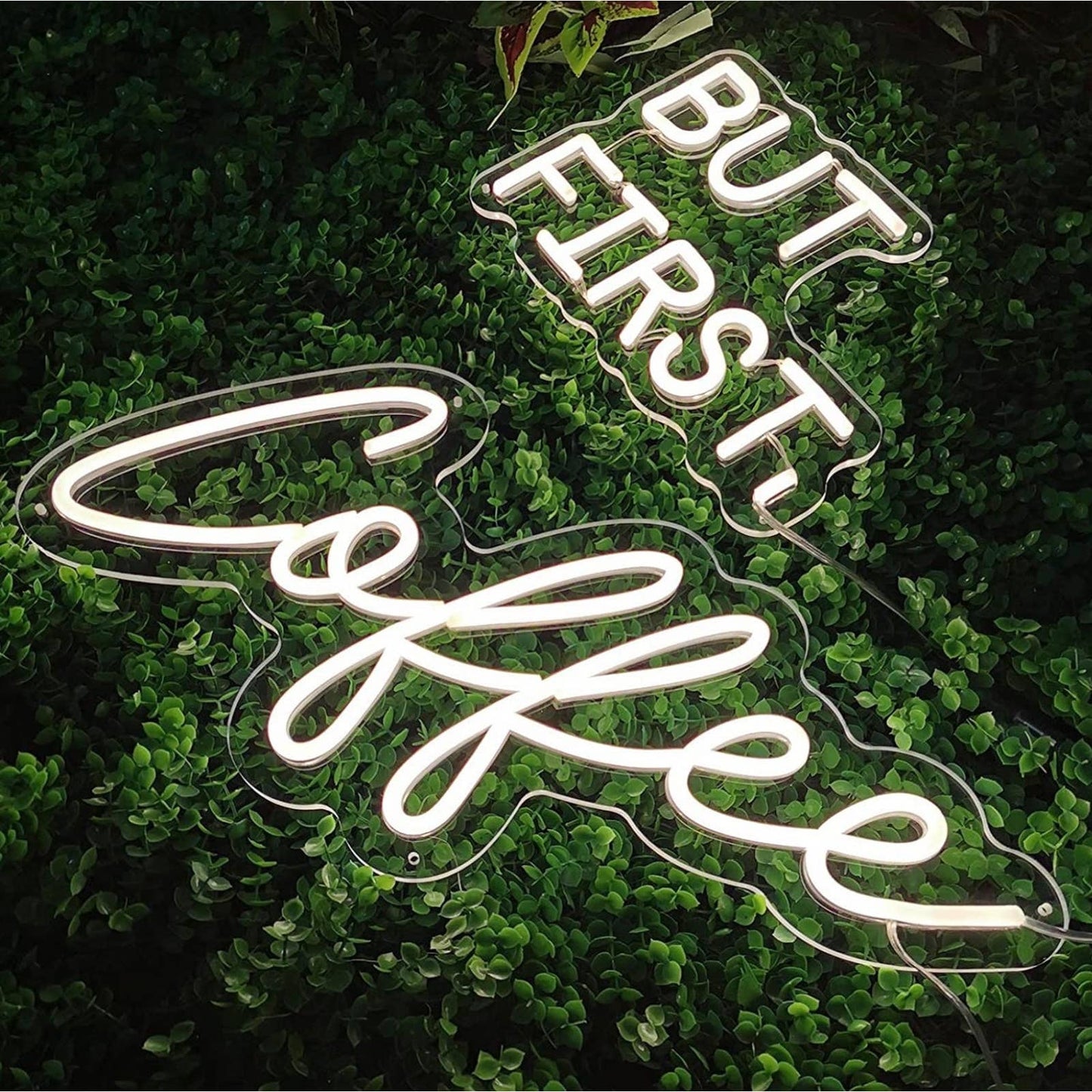 Cool Bright White “But First, Coffee” LED Night Lights Kitchen Sign Decor