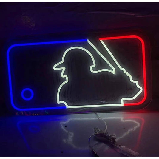 Vivid Red / White / Blue MLB Baseball LED Night Light Room Wall Decoration