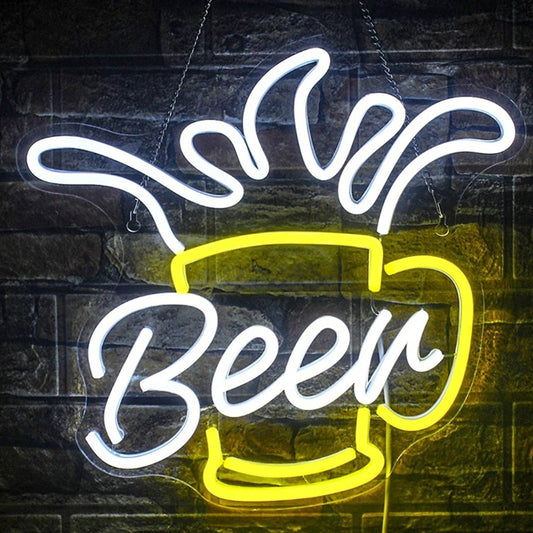 Fun Bright Exploding Yellow Beer Mug LED Night Light Bar Party Decoration