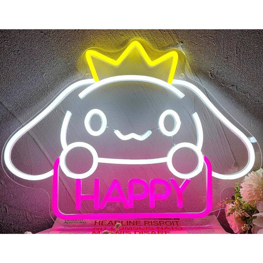 Cute Bright Baby Cinnamoroll Happy Crown LED Night Light Room Wall Decor