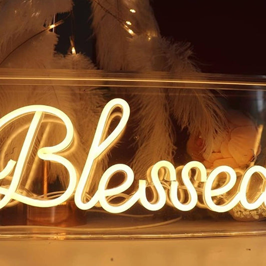 Lovely Warm Vivid Bright “Blessed” LED Night Light Room Wall Decoration