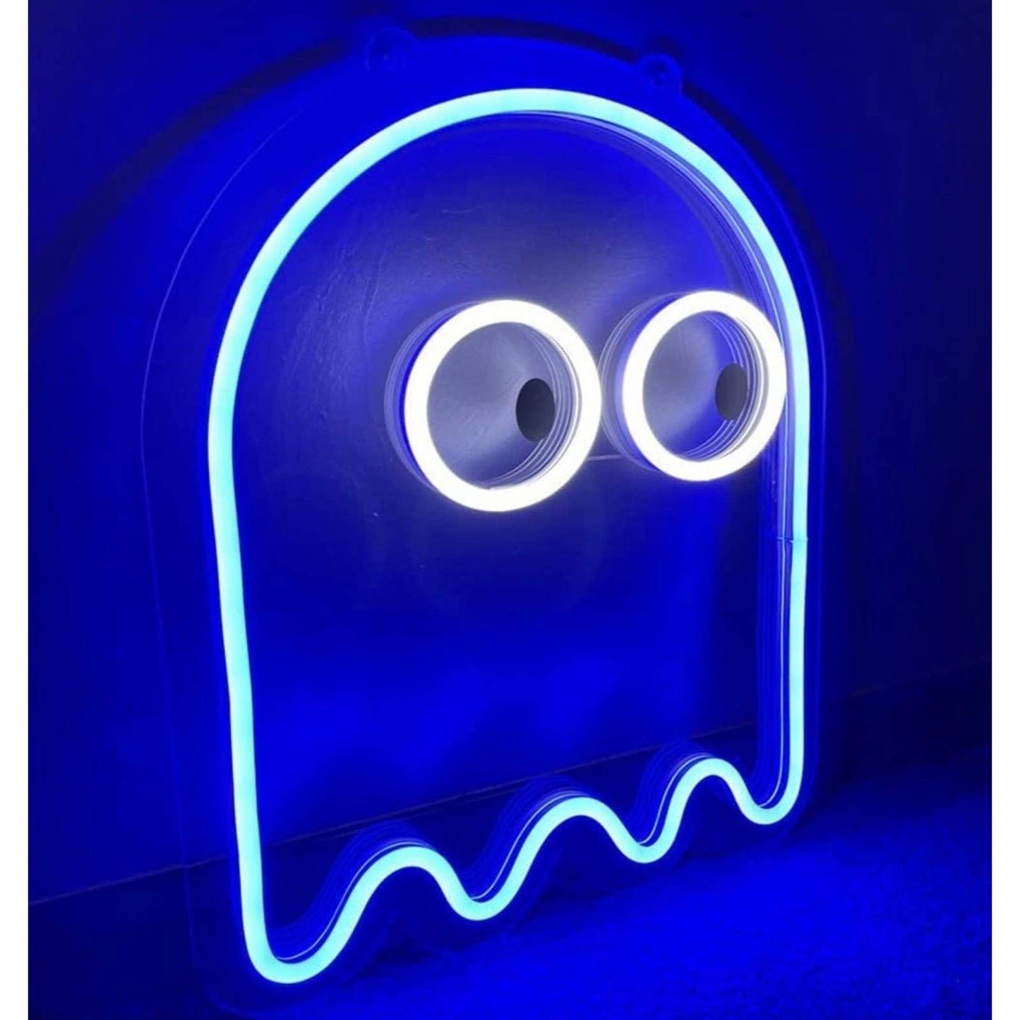 Fun Bright Blue Video Game Ghost LED Night Light Room Wall Decoration