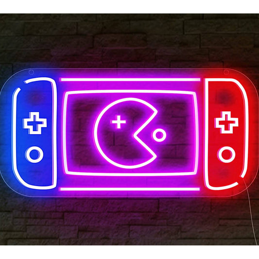 Fun Bright Blue / Pink / Red Switch Video Game LED Night Light Game Room Wall De