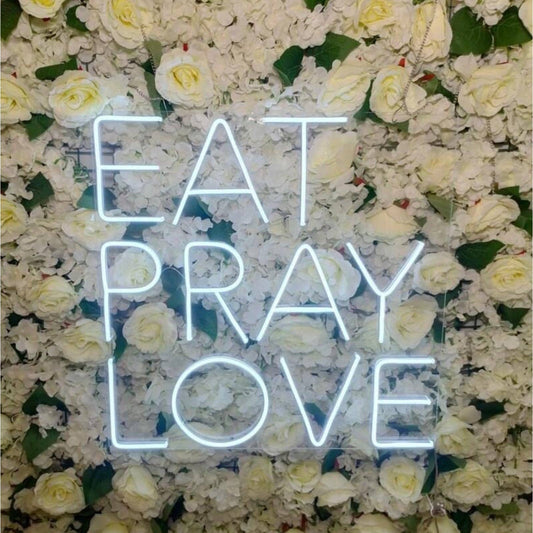 Lovely Large Bright “EAT LOVE PRAY” LED Night Light Room Wall Decoration