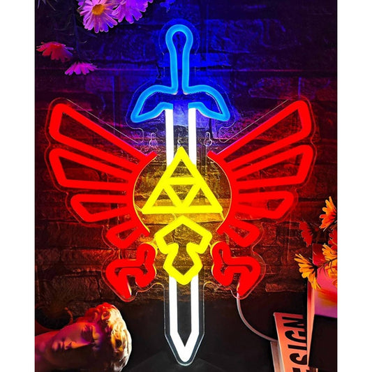 Legend of Zelda Master Sword Tri-Force LED Night Light Room Wall Decor
