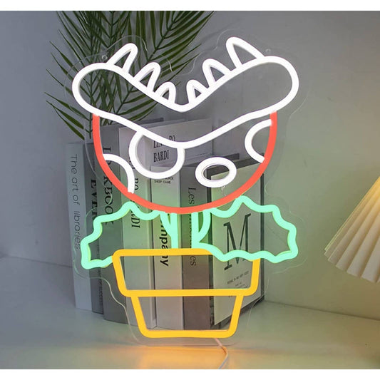 Fun Bright Quality Piranha Plant Super Mario LED Night Light Game Room Wall Deco