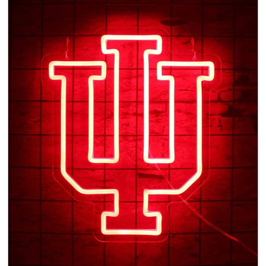 Vivid Bright Indiana Hoosiers Logo LED Light Room Football Sport Decor