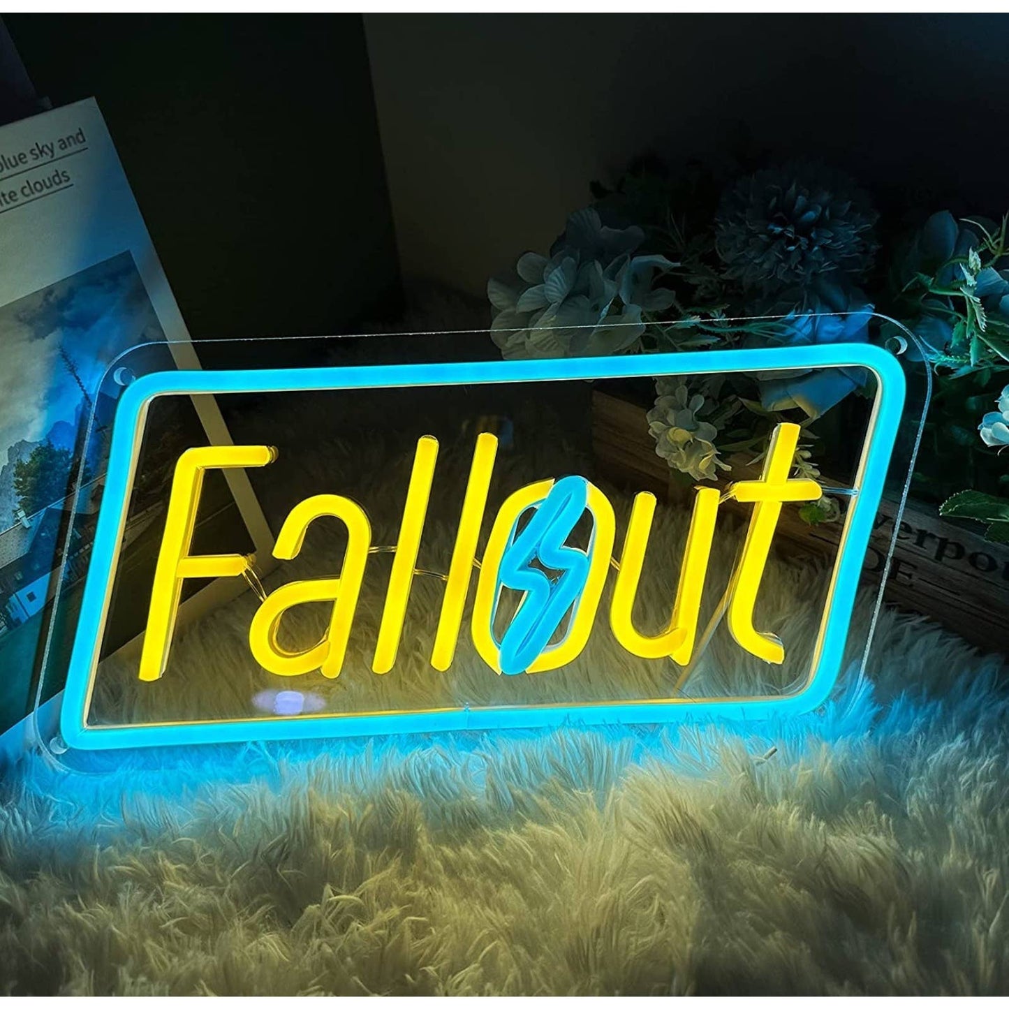 Bright Bethesda Fallout Video Game LED Night Light Sign Gamer Room Wall Decorati