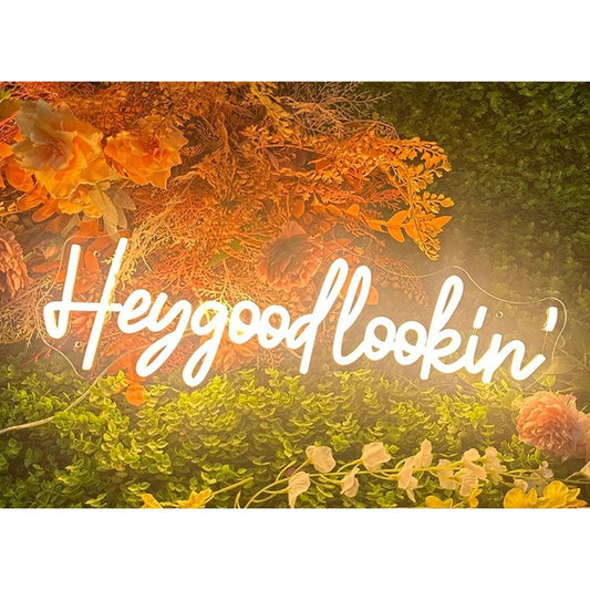 Fun Vivid Bright Warm White “Hey Good Lookin’” LED Night Light Room Wall Decor